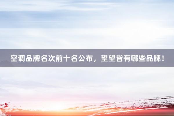 空调品牌名次前十名公布，望望皆有哪些品牌！