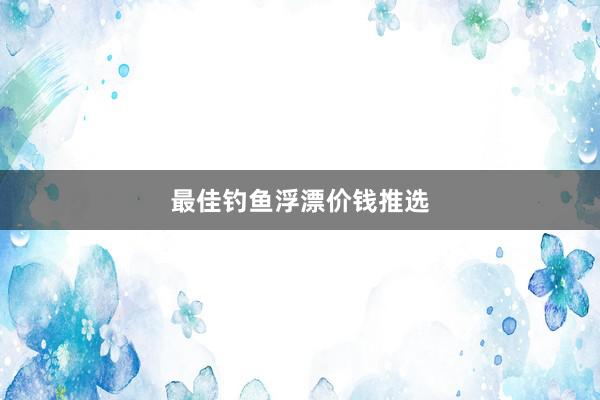 最佳钓鱼浮漂价钱推选